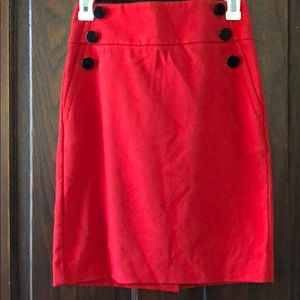 Red pencil skirt